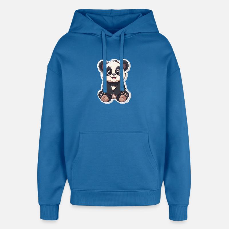 Ours panda mignon - Sweat à capuche unisexe Stanley/Stella Oversized - bleu attentif
