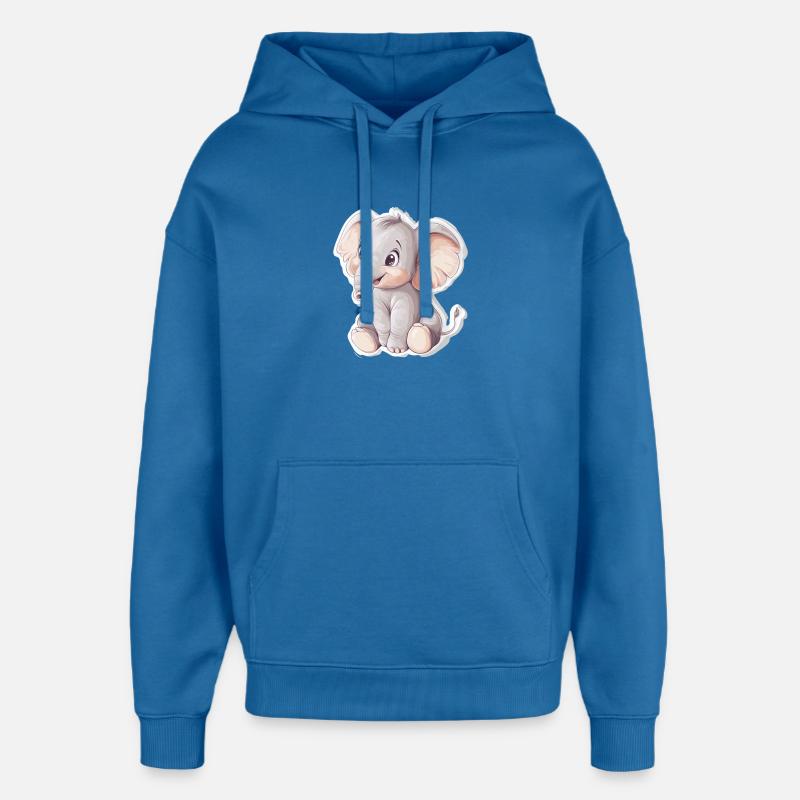 Éléphant - Sweat à capuche unisexe Stanley/Stella Oversized - bleu attentif