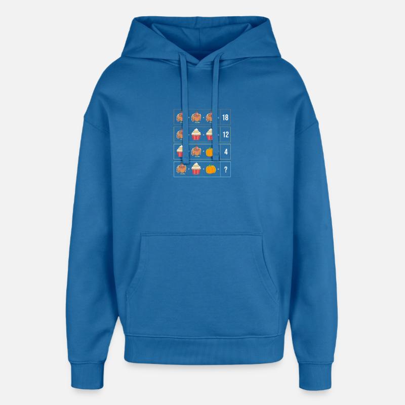 Enseignant Enseignant Thanksgiving Enseignant - Sweat à capuche unisexe Stanley/Stella Oversized - bleu attentif
