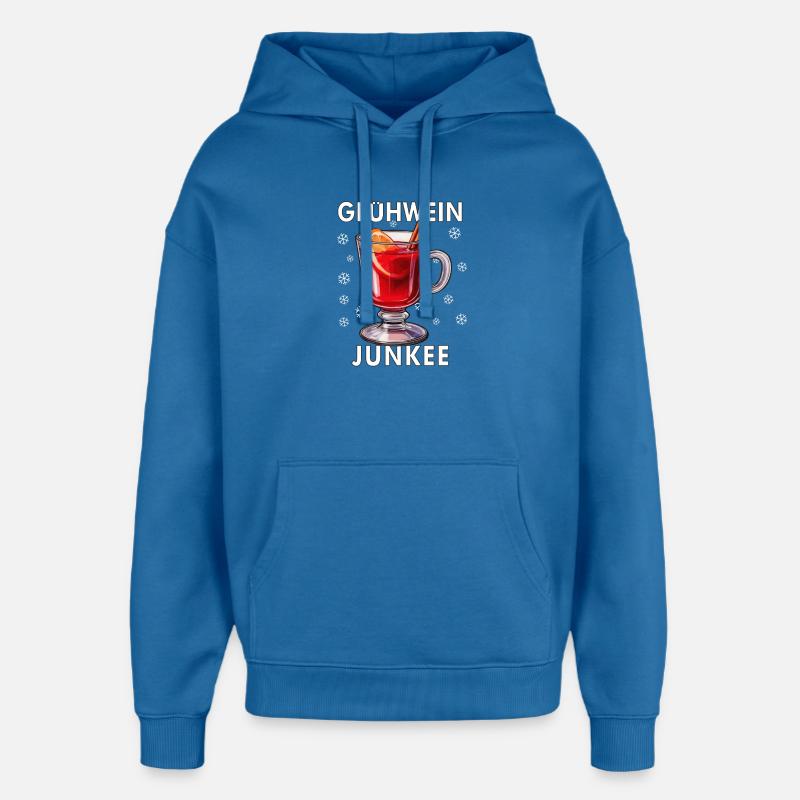 JUNKEE DU VIN CHAUD - Sweat à capuche unisexe Stanley/Stella Oversized - bleu attentif