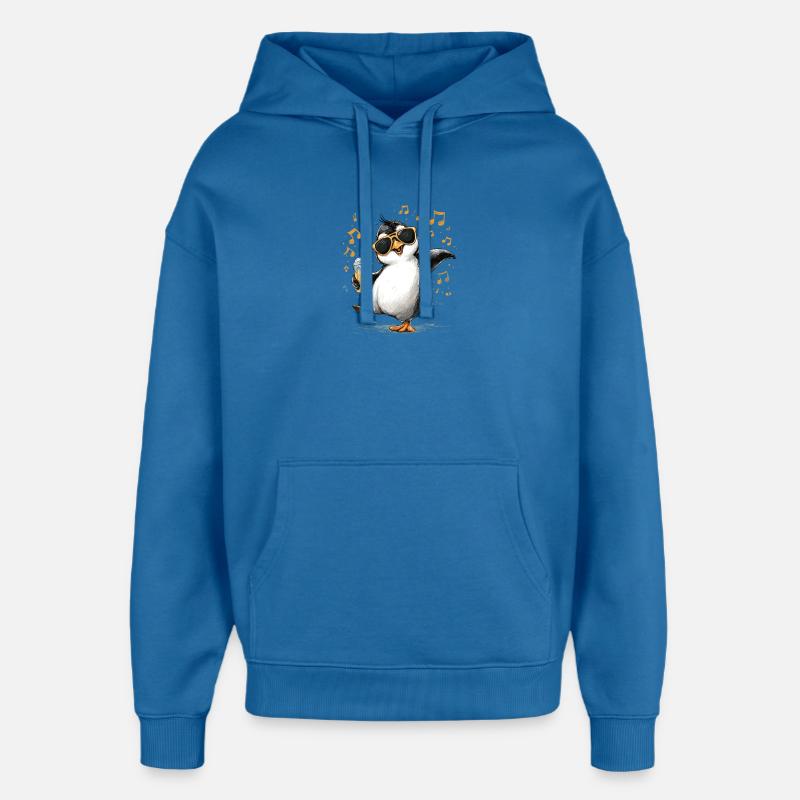 Pingouin d’été avec lunettes de soleil - Sweat à capuche unisexe Stanley/Stella Oversized - bleu attentif