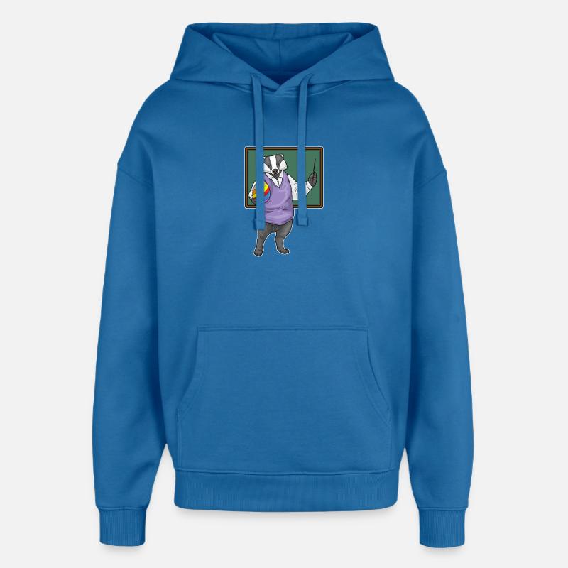 Badger Enseignant de Pâques - Sweat à capuche unisexe Stanley/Stella Oversized - bleu attentif
