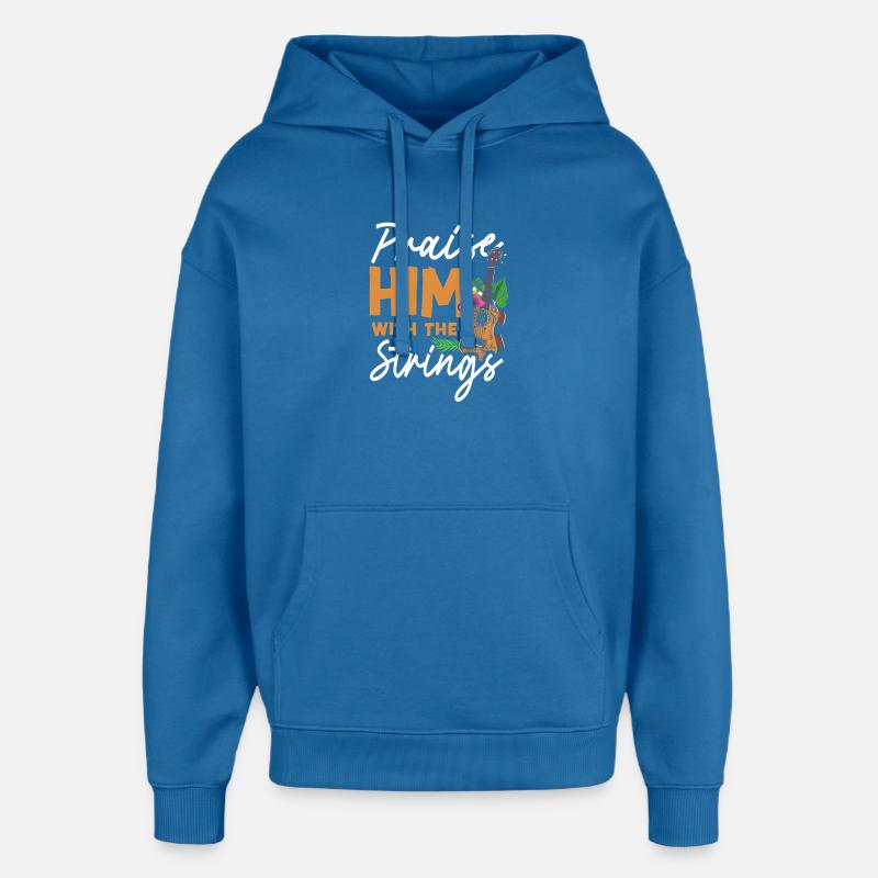 Ukulélé hawaïen Ukulélé Loué-le - Sweat à capuche unisexe Stanley/Stella Oversized - bleu attentif