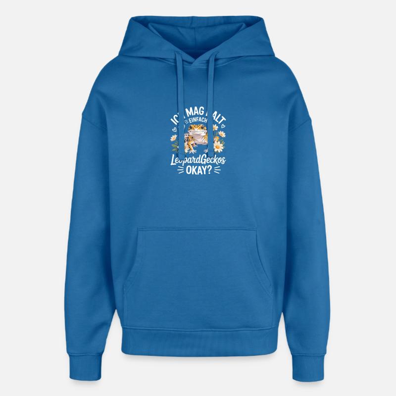 Geckos Léopard Ok : Gecko duveteux - Sweat à capuche unisexe Stanley/Stella Oversized - bleu attentif