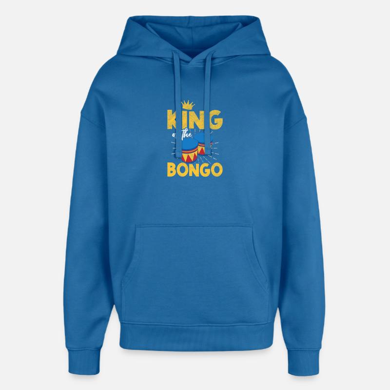 King Bongo Retro Percussion Conception - Sweat à capuche unisexe Stanley/Stella Oversized - bleu attentif