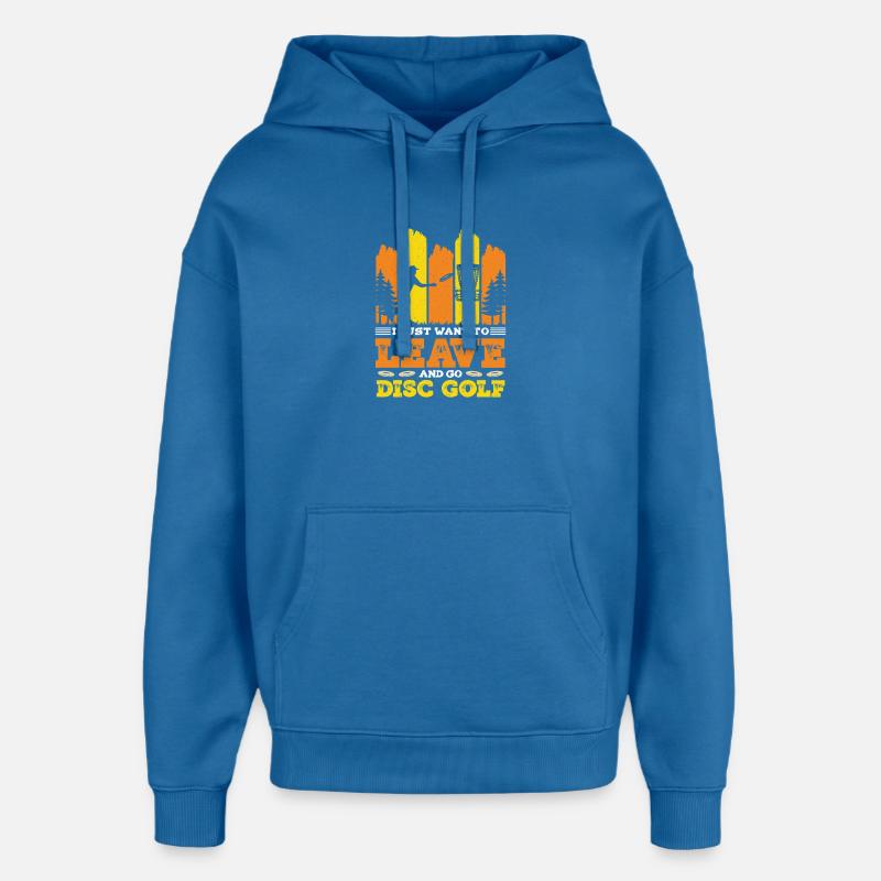 Cadeaux de disc golf Disc Golf - Sweat à capuche unisexe Stanley/Stella Oversized - bleu attentif