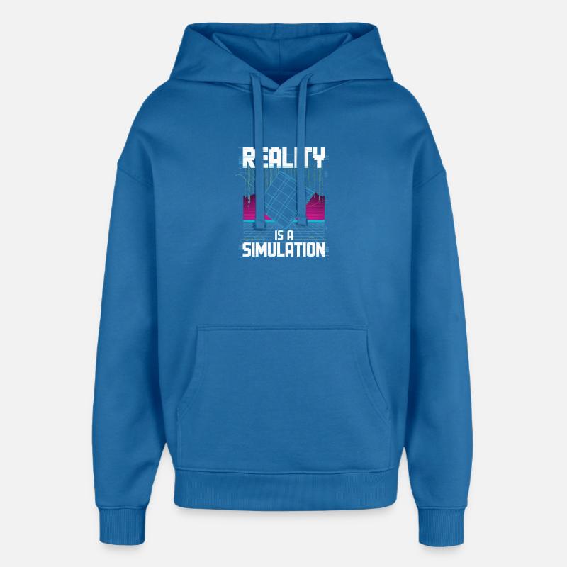 La réalité est une simulation - Sweat à capuche unisexe Stanley/Stella Oversized - bleu attentif