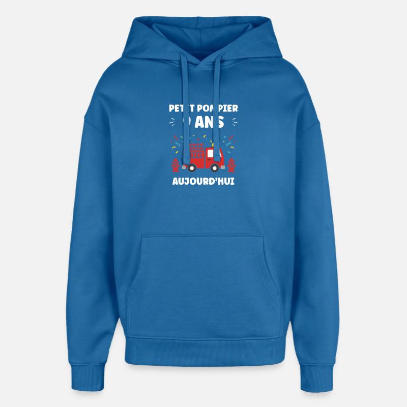 Pompier 9 ans Aujourd hui - Sweat à capuche unisexe Stanley/Stella Oversized - bleu attentif