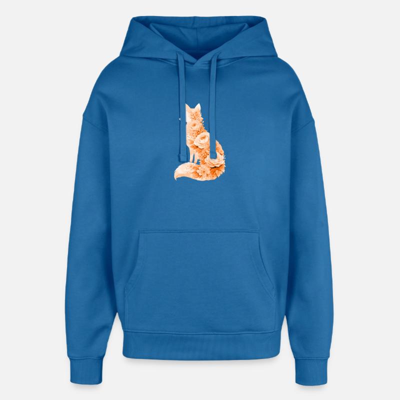 Silhouette florale pastel Fox - Sweat à capuche unisexe Stanley/Stella Oversized - bleu attentif
