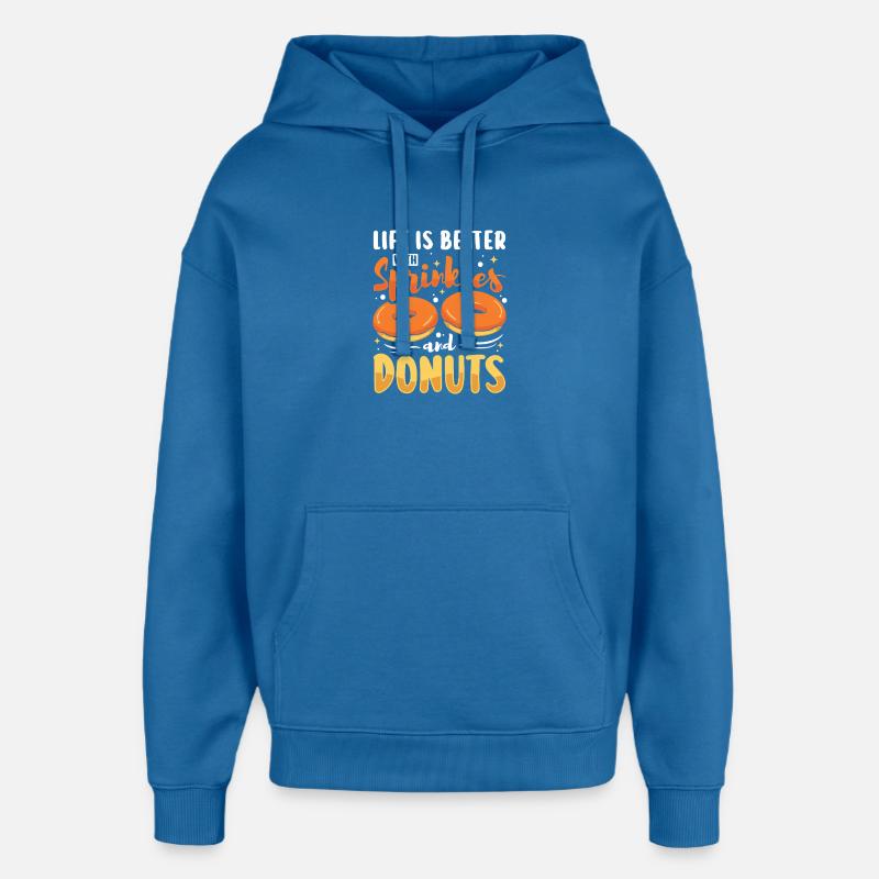 Restauration rapide en donuts - Sweat à capuche unisexe Stanley/Stella Oversized - bleu attentif
