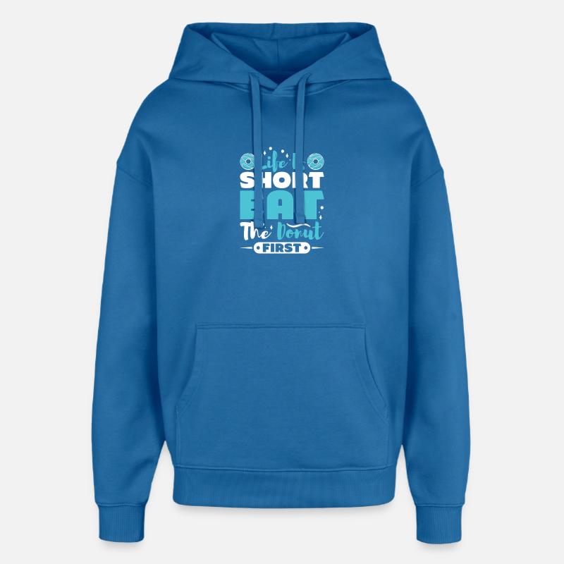 Restauration rapide en donuts - Sweat à capuche unisexe Stanley/Stella Oversized - bleu attentif