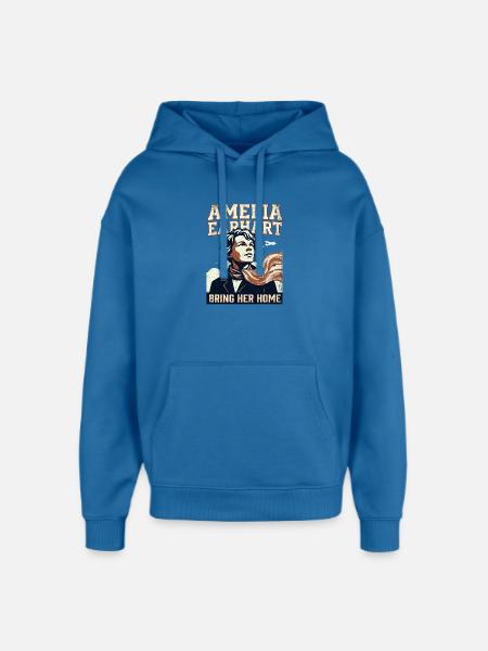 Amelia Earhart – Bring Her Home - Oversized Unisex Hoodie by Stanley/Stella - mindful blue