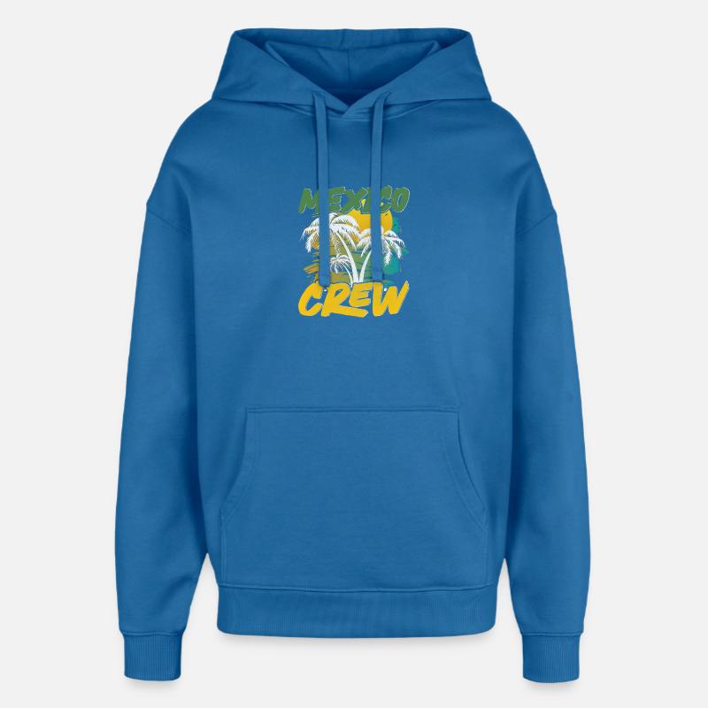 Équipage du Mexique - Sweat à capuche unisexe Stanley/Stella Oversized - bleu attentif
