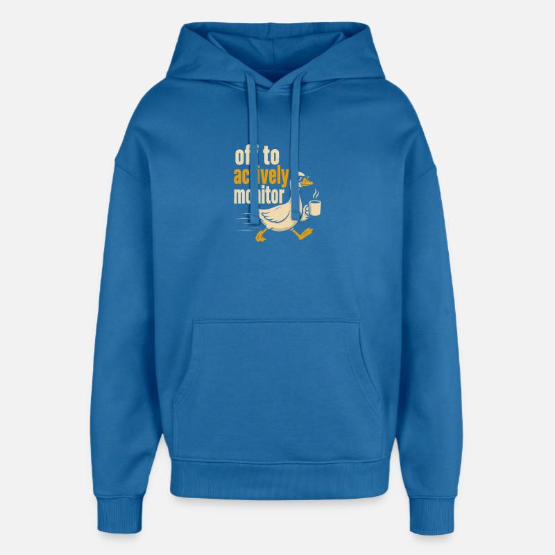 Départ pour la surveillance active - Sweat à capuche unisexe Stanley/Stella Oversized - bleu attentif
