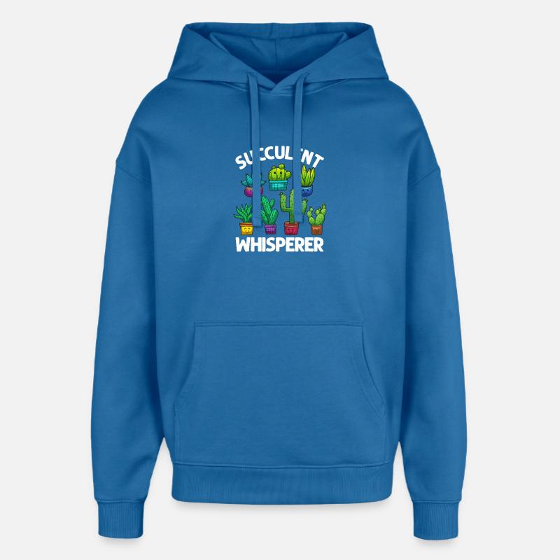 Chuchoteur de succulentes - Sweat à capuche unisexe Stanley/Stella Oversized - bleu attentif