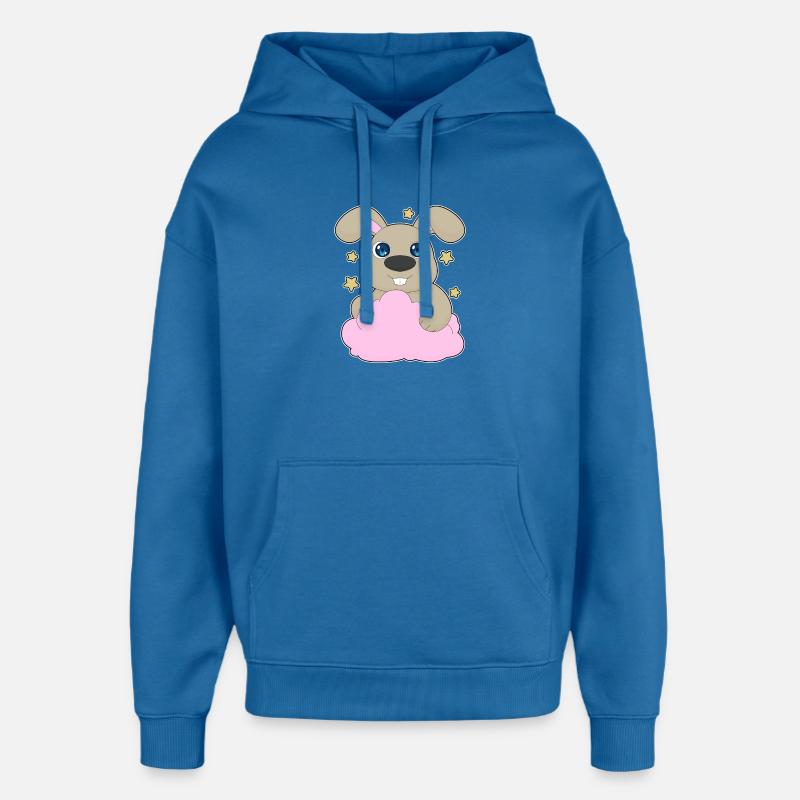 Bunny Clouds - Oversized Unisex Hoodie by Stanley/Stella - mindful blue