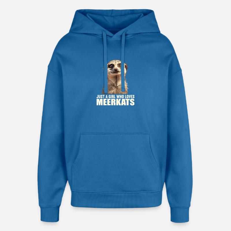 Suricate Erdmännchen - Sweat à capuche unisexe Stanley/Stella Oversized - bleu attentif