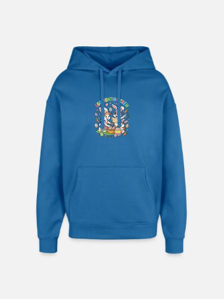 Hoster Bunny Family - Egg Collector - Oversized Unisex Hoodie by Stanley/Stella - mindful blue