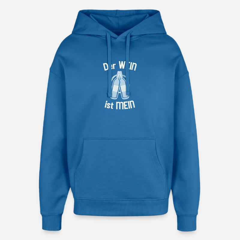 Le vin est à moi - Sweat à capuche unisexe Stanley/Stella Oversized - bleu attentif