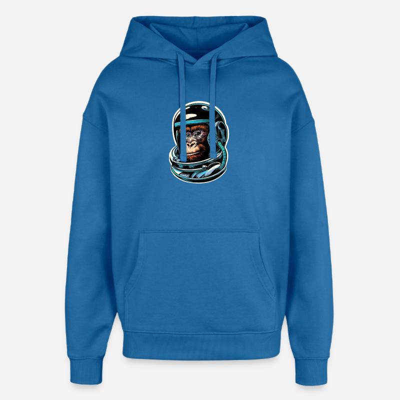 Singe de l’espace - Sweat à capuche unisexe Stanley/Stella Oversized - bleu attentif