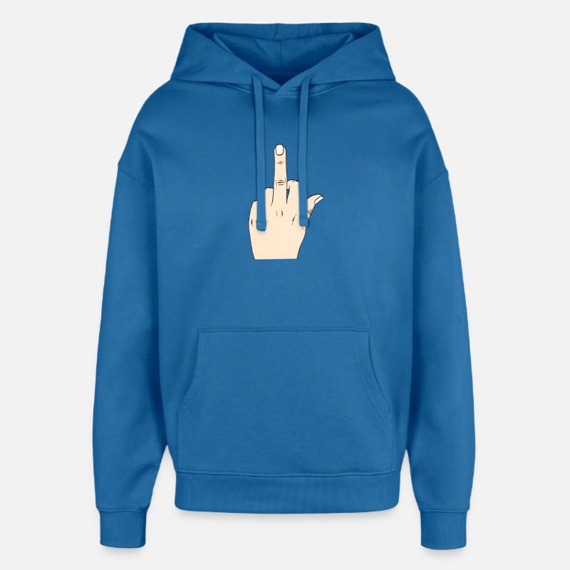 Mode doigt du milieu - Sweat à capuche unisexe Stanley/Stella Oversized - bleu attentif