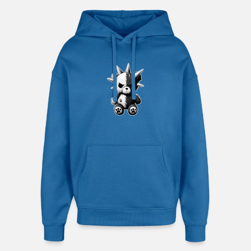Punk peluche Broken Skull - Sweat à capuche unisexe Stanley/Stella Oversized - bleu attentif
