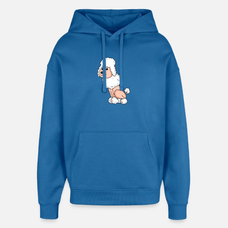 Caniche blanc - Sweat à capuche unisexe Stanley/Stella Oversized - bleu attentif