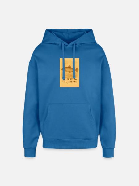 Calm Below the Surface Trout Print - Oversized Unisex Hoodie by Stanley/Stella - mindful blue