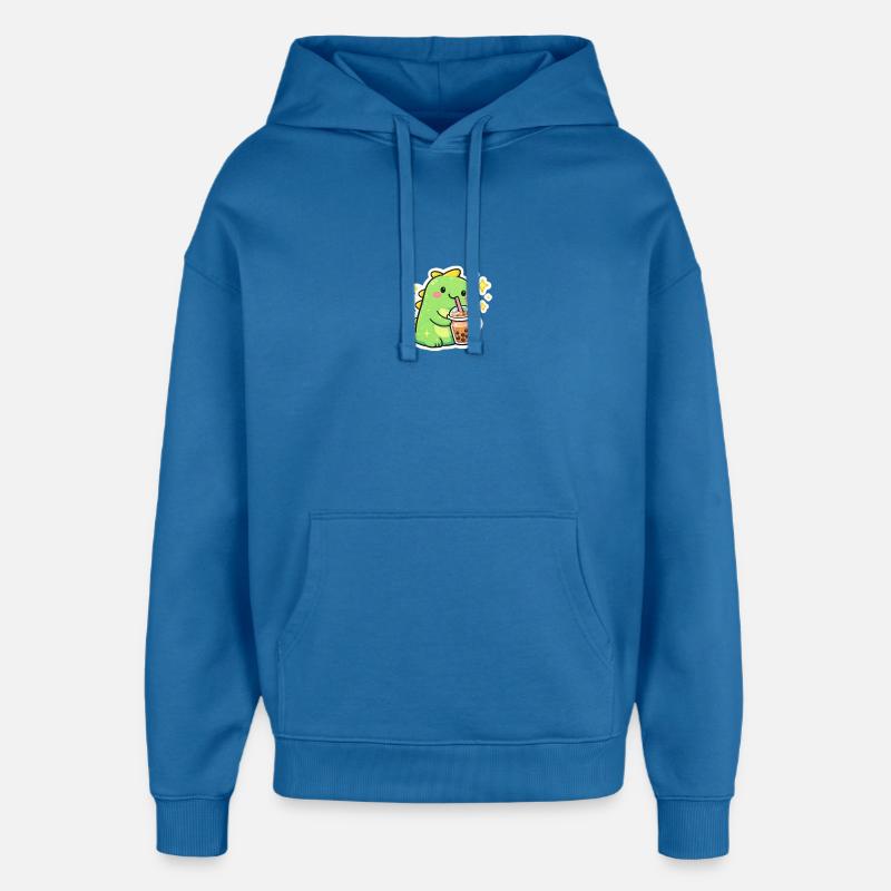 Dinosaure sucré avec bubble tea - Sweat à capuche unisexe Stanley/Stella Oversized - bleu attentif