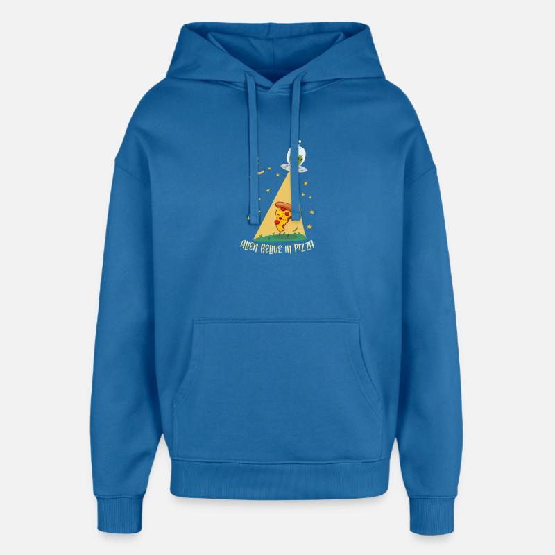 Alien Pizza 2 - Sweat à capuche unisexe Stanley/Stella Oversized - bleu attentif
