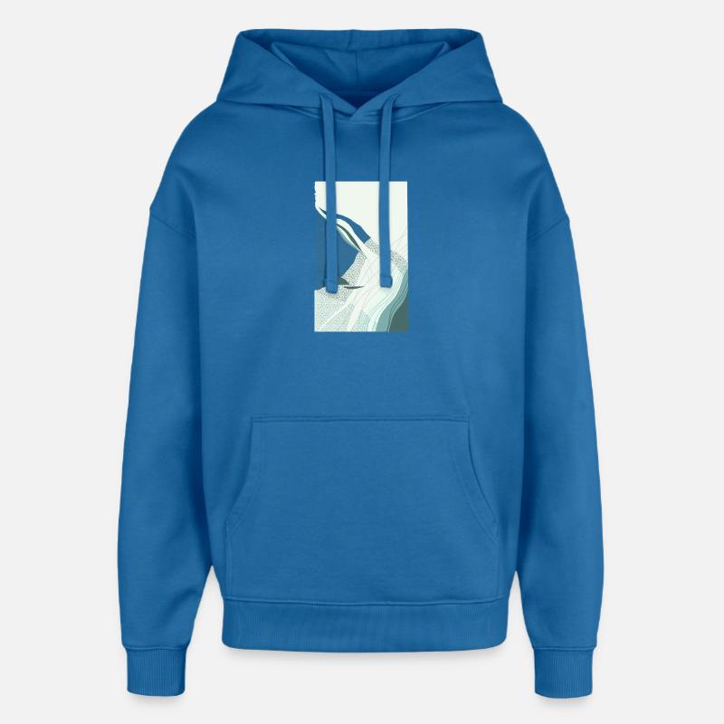 Structures fluides - Sweat à capuche unisexe Stanley/Stella Oversized - bleu attentif