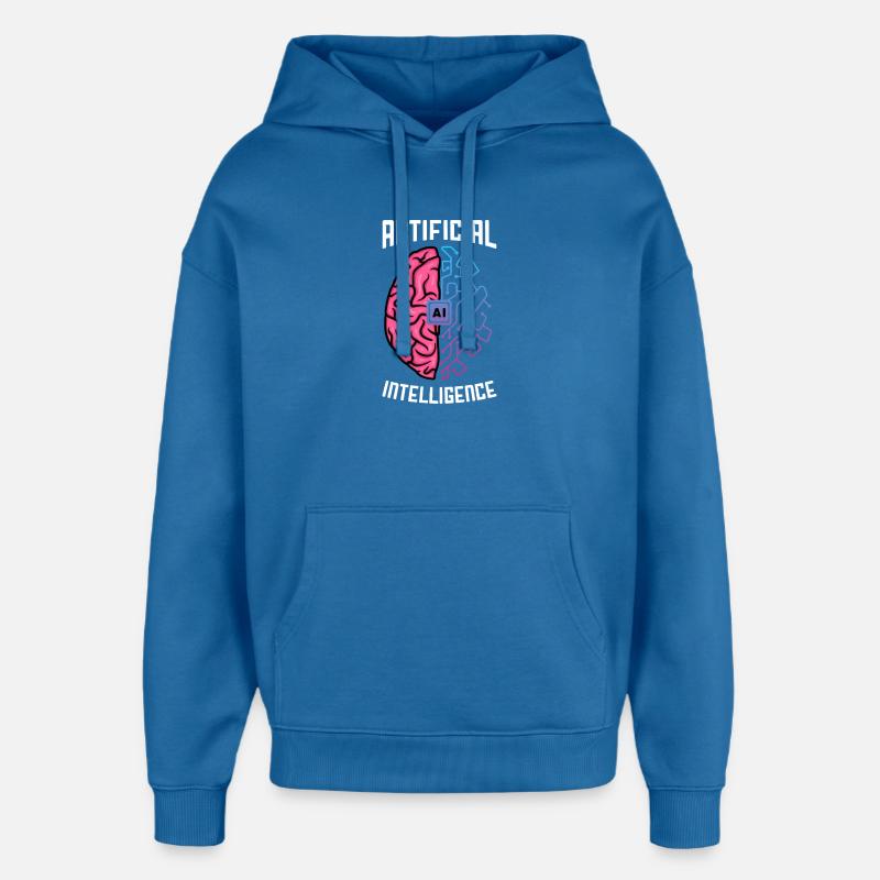Artificial Intelligence Brain Tech Design - Oversized Unisex Hoodie by Stanley/Stella - mindful blue