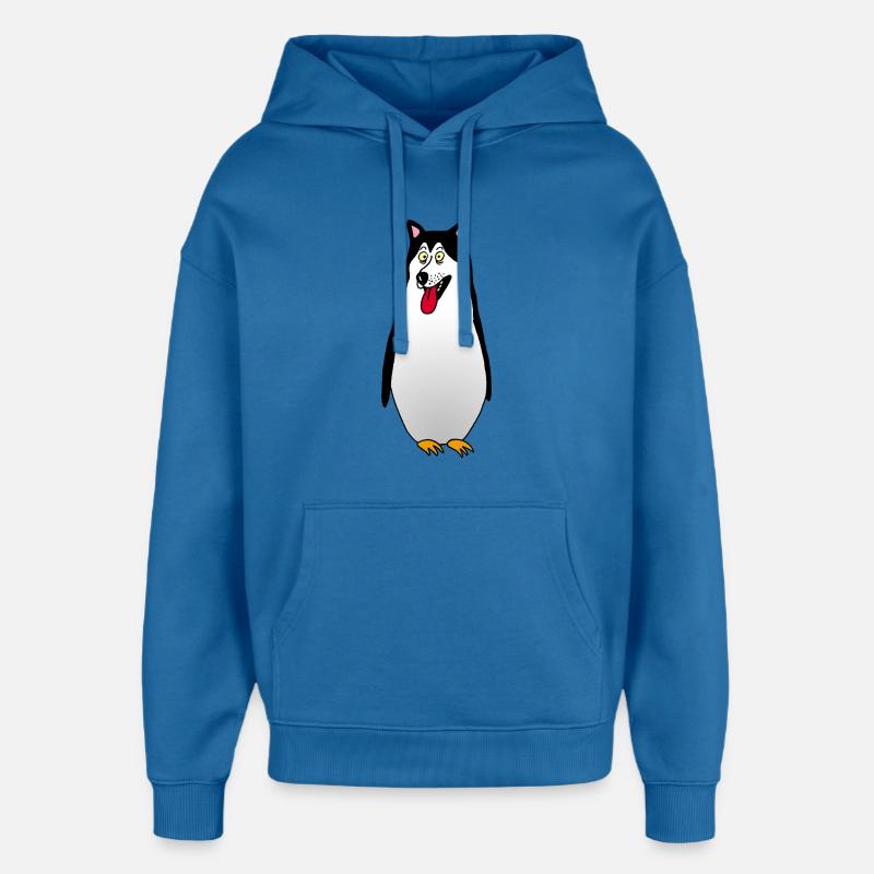 Hund oder Pinguin? - Oversized Unisex Hoodie von Stanley/Stella - Achtsames Blau