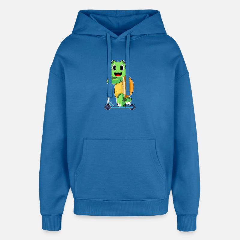 Scooter tortue - Sweat à capuche unisexe Stanley/Stella Oversized - bleu attentif
