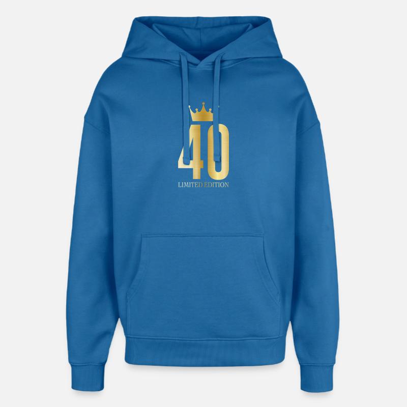 40e anniversaire Édition Limitée Crown - Sweat à capuche unisexe Stanley/Stella Oversized - bleu attentif