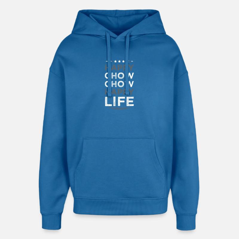Vie heureuse de Chow Chow - Sweat à capuche unisexe Stanley/Stella Oversized - bleu attentif