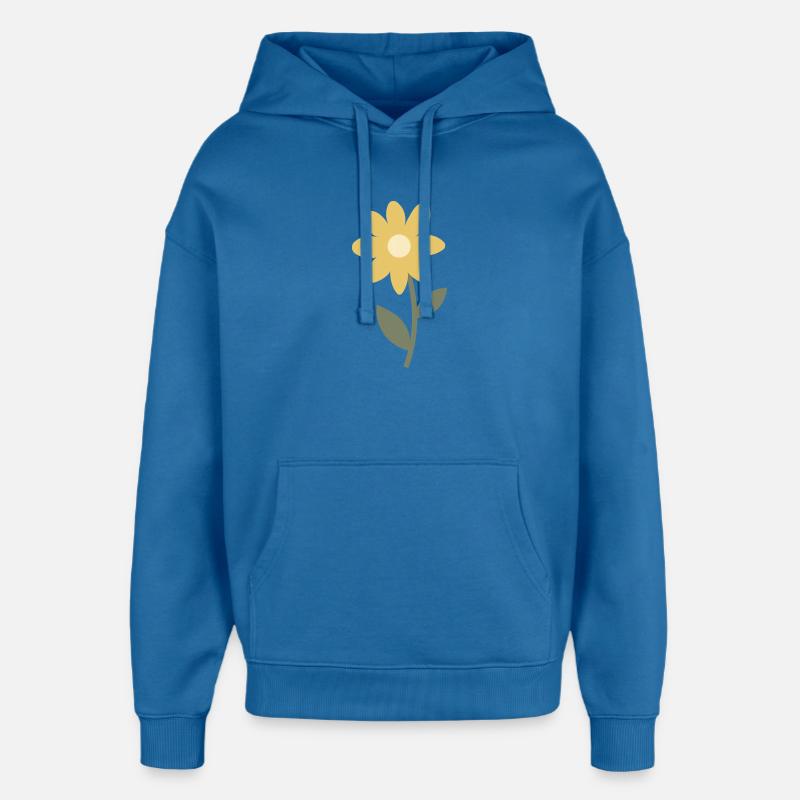 Bloomdesign de fleurs minimales - Sweat à capuche unisexe Stanley/Stella Oversized - bleu attentif
