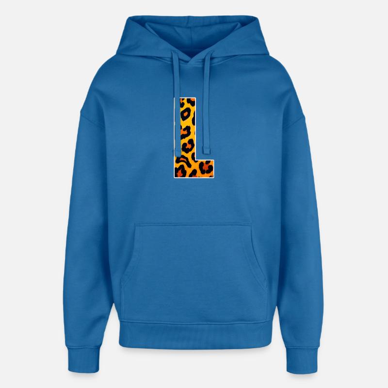 Leopard Print Eckdesign - Oversized Unisex Hoodie von Stanley/Stella - Achtsames Blau