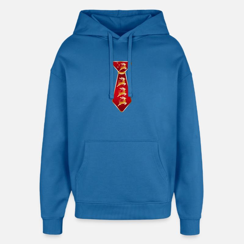 Cravate festive silhouette de renne - Sweat à capuche unisexe Stanley/Stella Oversized - bleu attentif