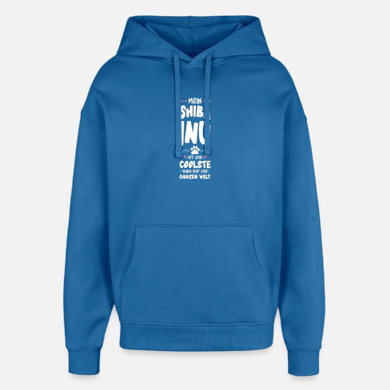 Dicton de chien Shiba Inu - Sweat à capuche unisexe Stanley/Stella Oversized - bleu attentif