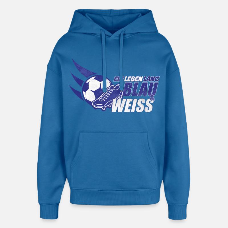 Blau & Weiss ein Leben Lang Geschenkidee - Oversized Unisex Hoodie von Stanley/Stella - Achtsames Blau