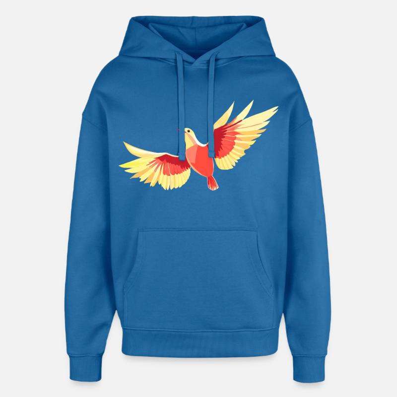 Oiseau planant dans le ciel - Sweat à capuche unisexe Stanley/Stella Oversized - bleu attentif
