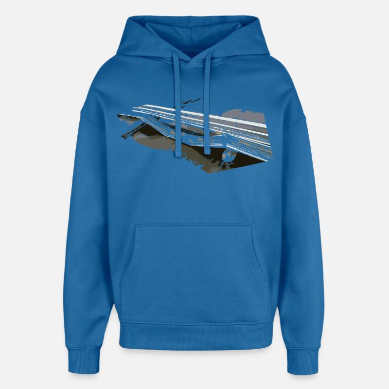 Effondrement d’un pont - Sweat à capuche unisexe Stanley/Stella Oversized - bleu attentif