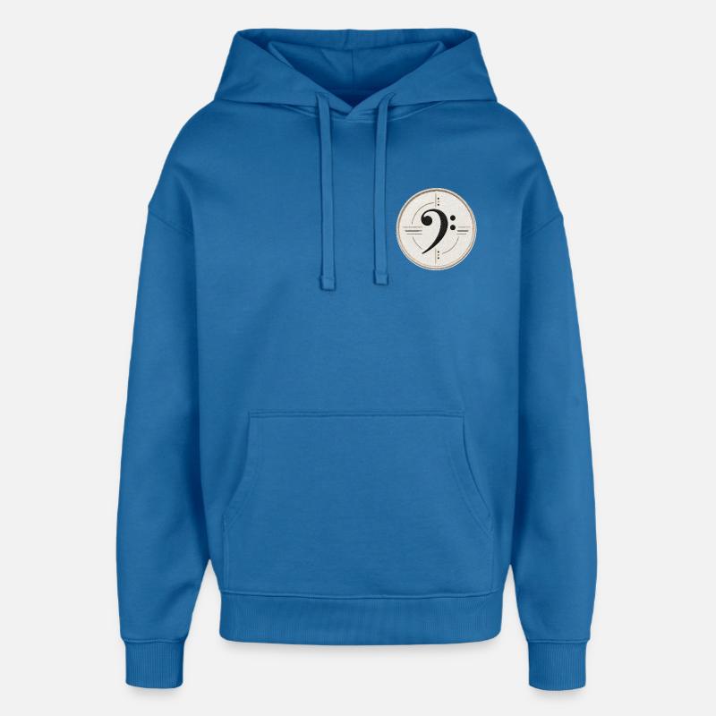 Clé de fa sur le patch - Sweat à capuche unisexe Stanley/Stella Oversized - bleu attentif