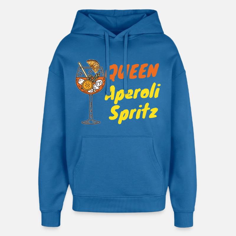 Aperoli Queen – Été, Spritz & Fun - Sweat à capuche unisexe Stanley/Stella Oversized - bleu attentif