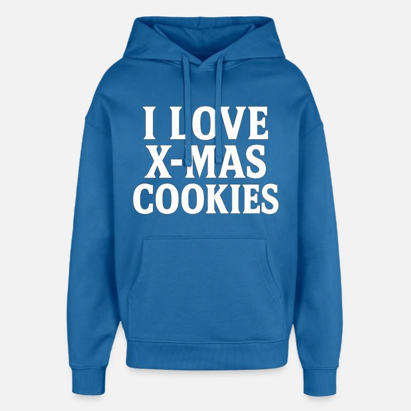 J’adore les biscuits de Noël - Sweat à capuche unisexe Stanley/Stella Oversized - bleu attentif