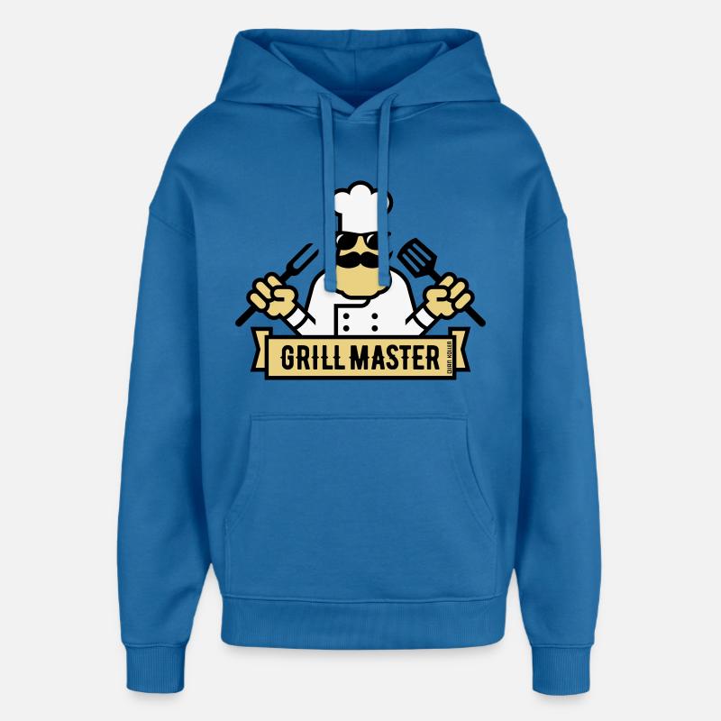 Grill Master (Grill / Barbecue / BBQ / 3C) - Sweat à capuche unisexe Stanley/Stella Oversized - bleu attentif