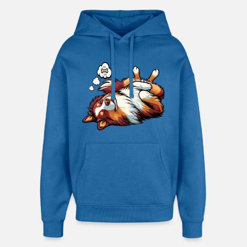 Berger australien Aussie Aussie Propriétaires Aussies - Sweat à capuche unisexe Stanley/Stella Oversized - bleu attentif