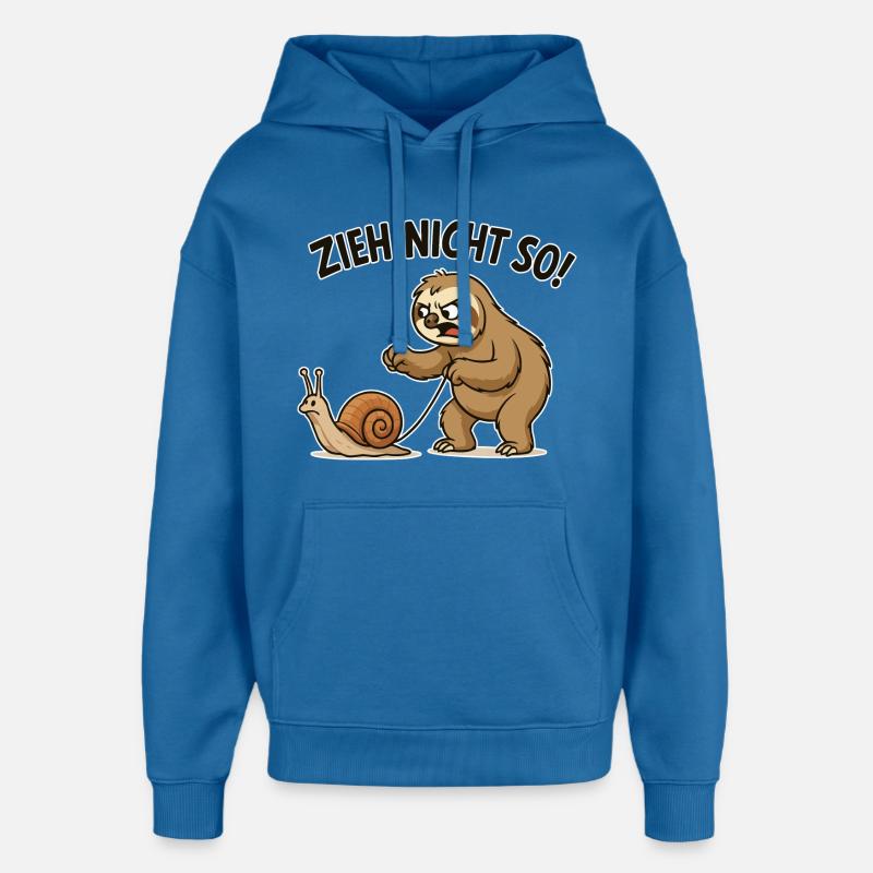 Don't pull so sloth - Oversized Unisex Hoodie by Stanley/Stella - mindful blue
