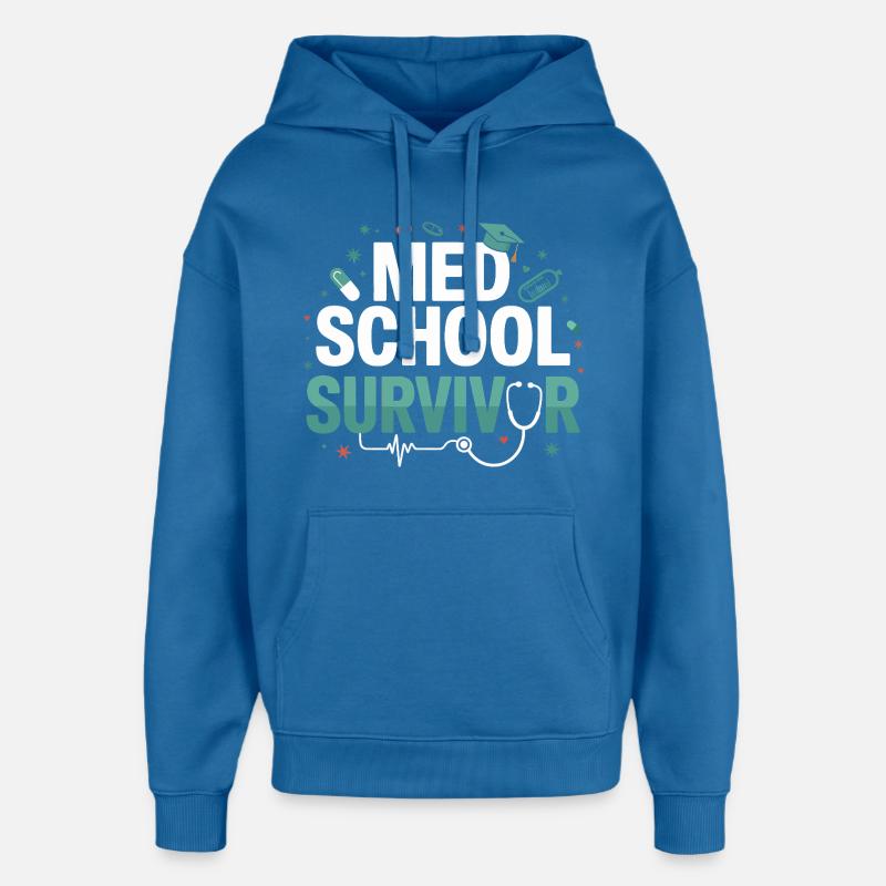 Survivant de l’école de médecine - Sweat à capuche unisexe Stanley/Stella Oversized - bleu attentif